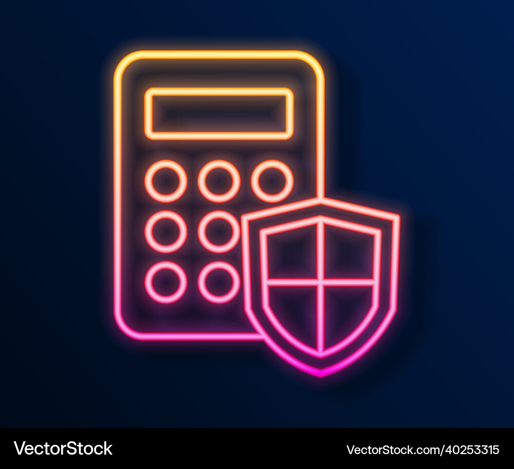 Glowing neon line security system control panel Vector Image