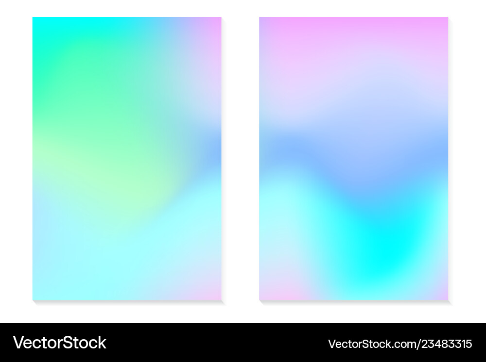 Gradient hologram backgrounds set of colorful Gradient hologram backgrounds set of colorful vector image
