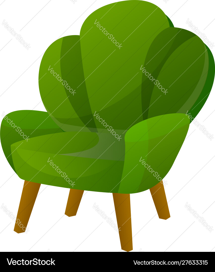 Grüner Sessel Ikone Cartoon Stil Grüner Sessel Ikone Cartoon Stil vektorbild