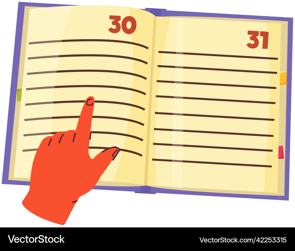 Hands hold book with text and pagination reading Hands hold book with text and pagination reading vector image
