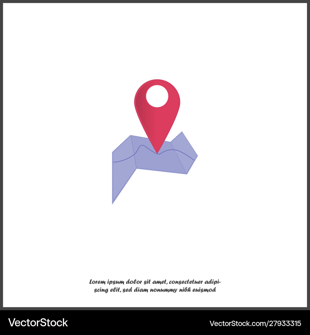 Image positioning on map mark gps icon red Vector Image