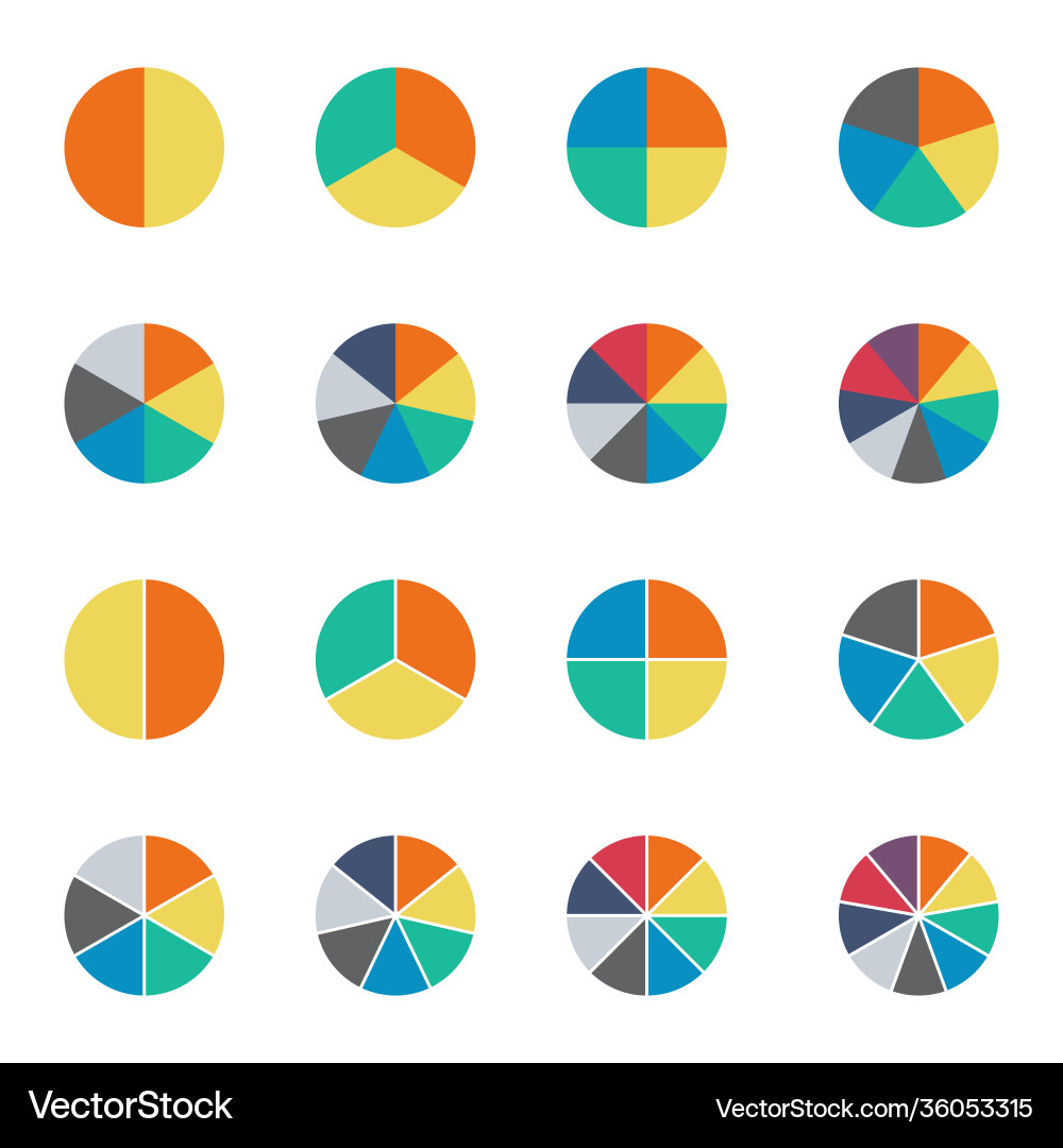 Infographic pie chart set cycle collection Infographic pie chart set cycle collection vector image