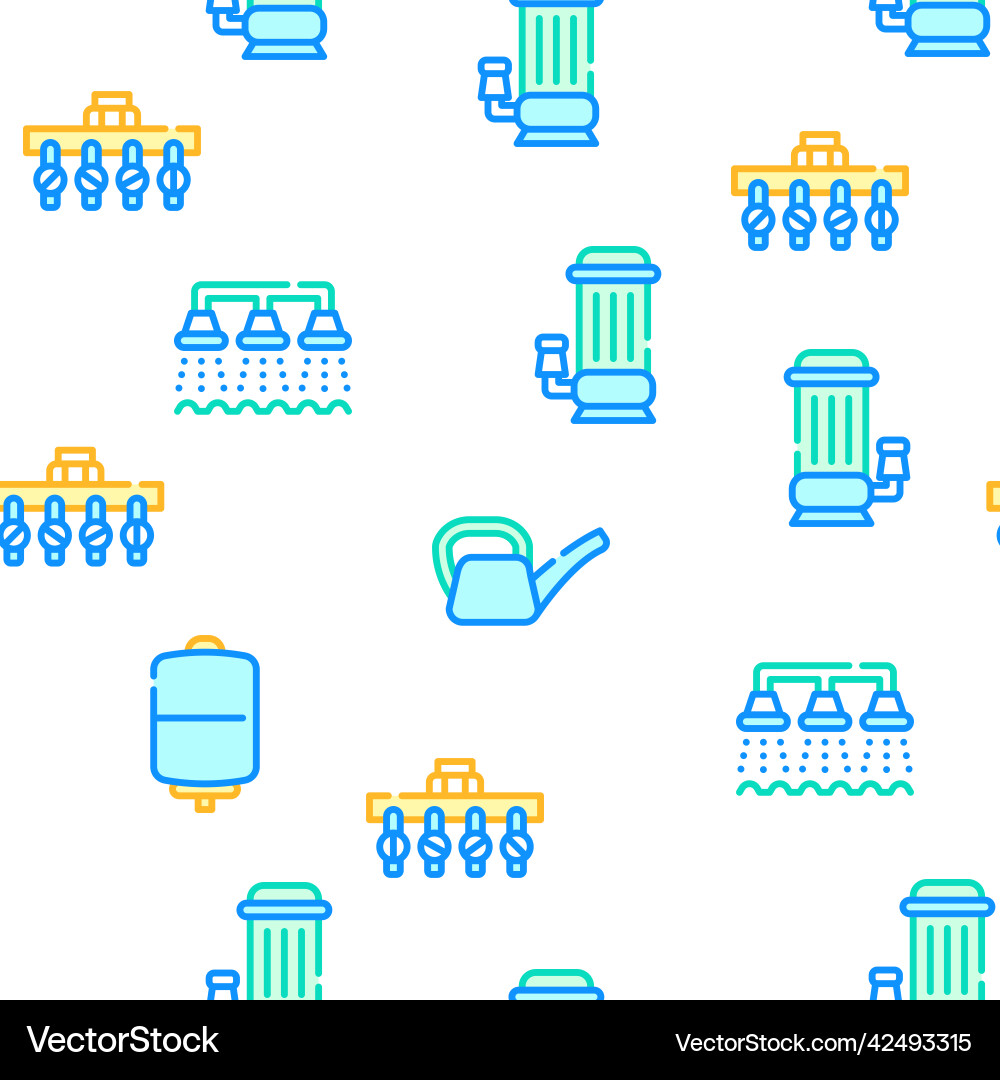 Irrigation system collection icons set isolated vector image