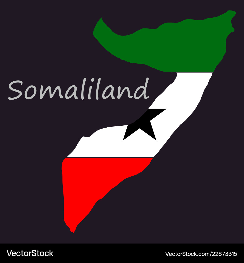 Map of somaliland with flag vector image