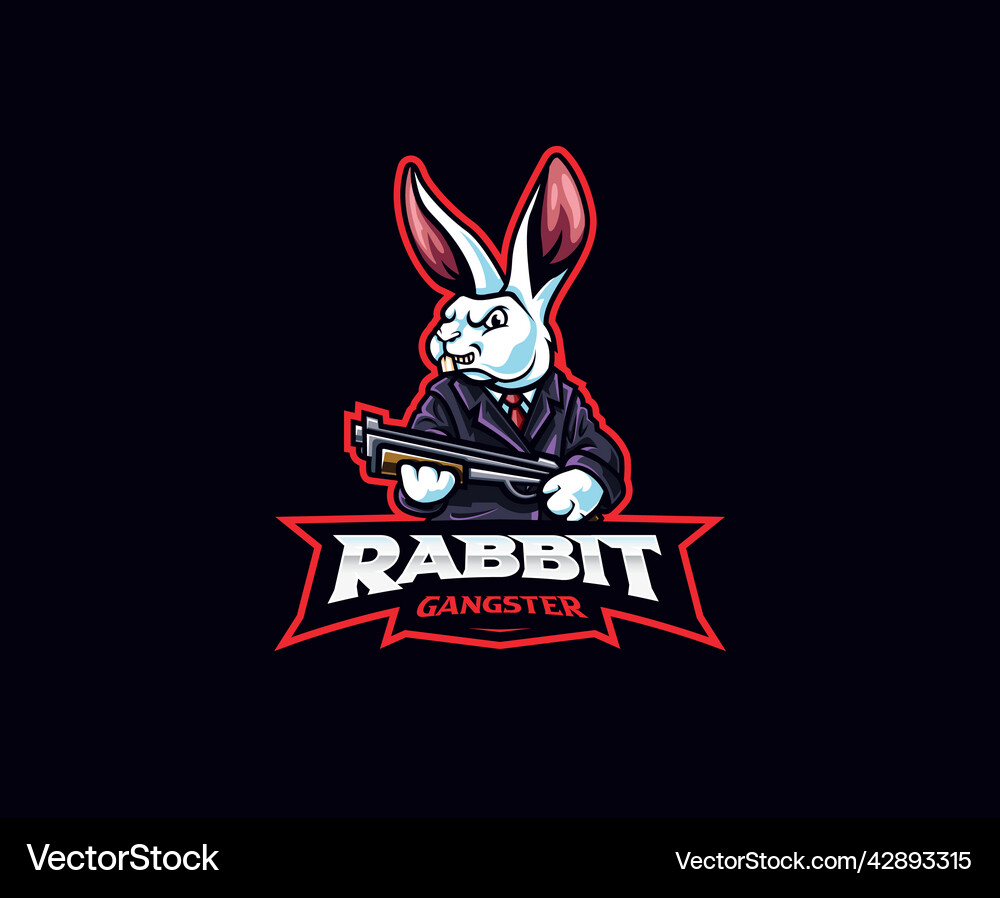 Rabbit Gangster Mascot Logo Vector Image
