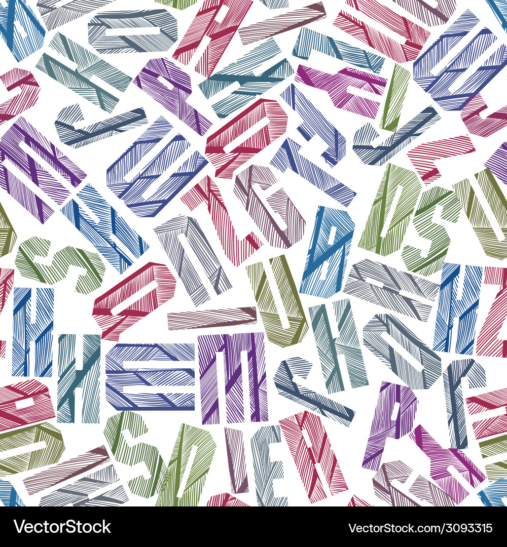 Seamless pattern with alphabet letters textured Vector Image