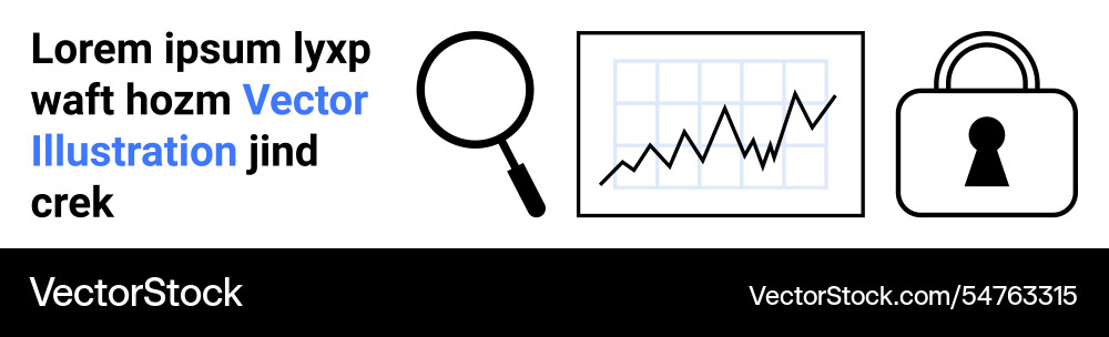 Search for security and data analysis concept vector image