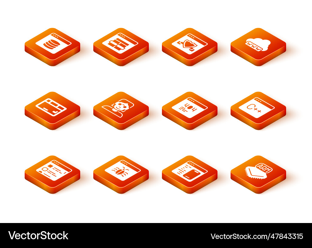 Set browser files system bug keyboard hacker Set browser files system bug keyboard hacker Vector Image