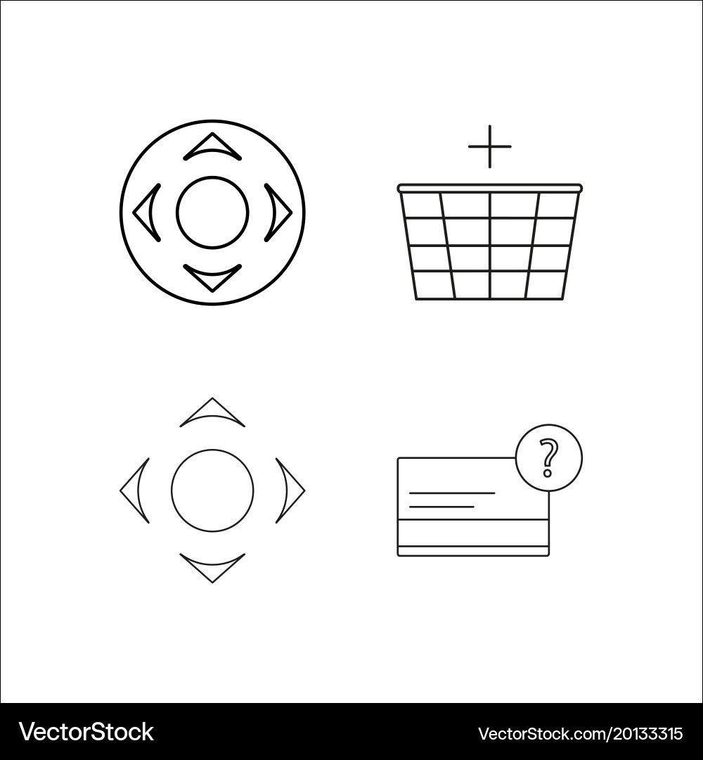 Web simple linear icon setsimple outline icons vector image
