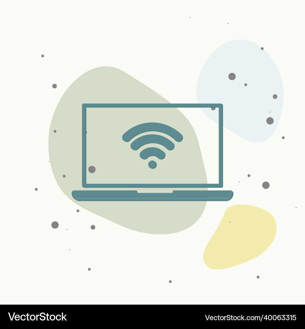 Wi-fi icon on computer multicolored Vector Image