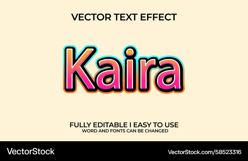 3D Text Effect - Editable Vector Image