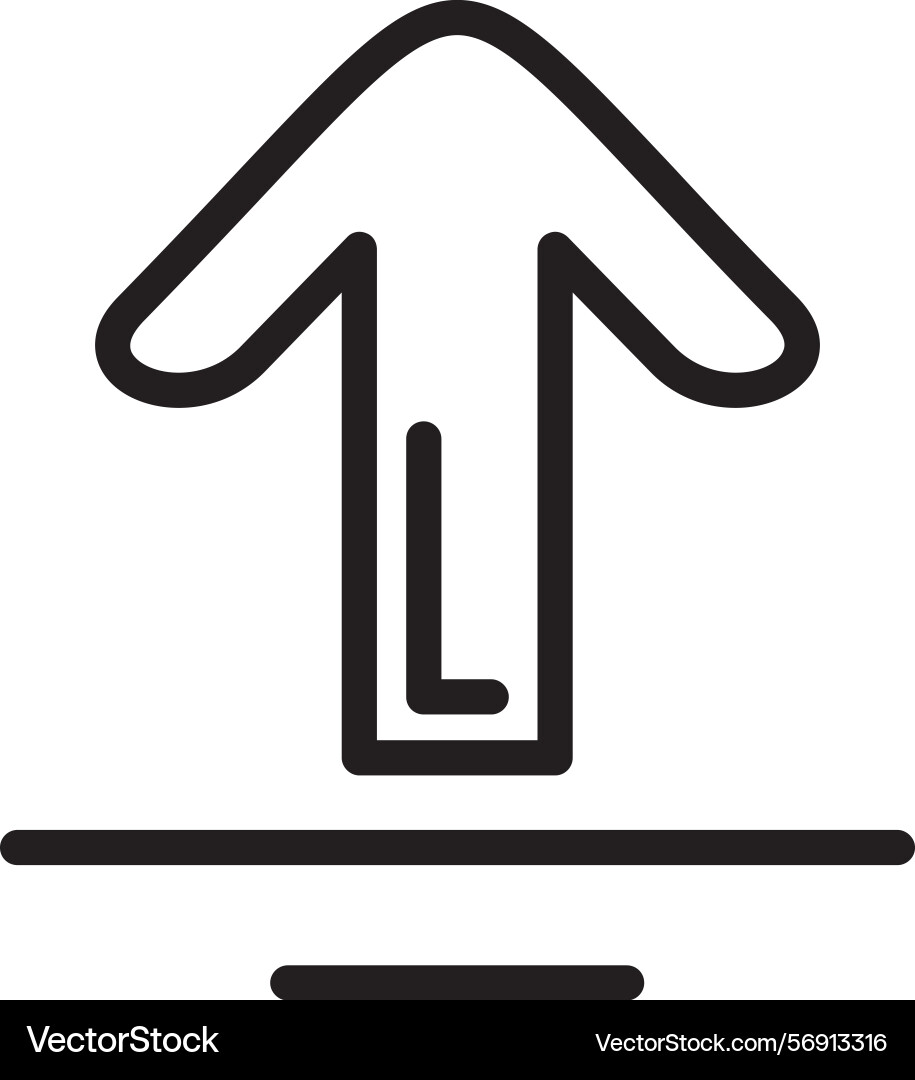 Arrow thin up linear style icon design vector image