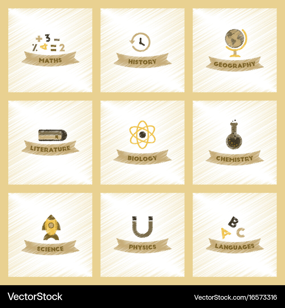 Assembly flat shading style icons rocket science vector image