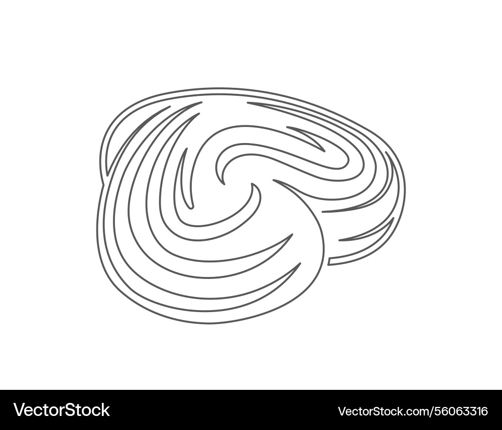 Bun roll continuous one line icon isolated vector image