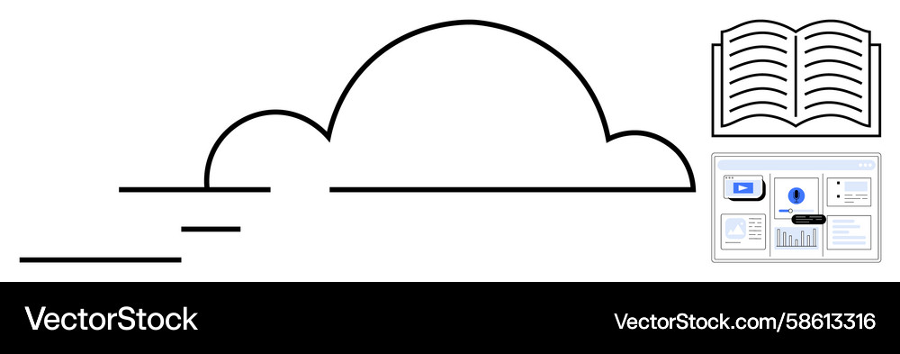 Cloud Computing & Data Analytics Vector Image