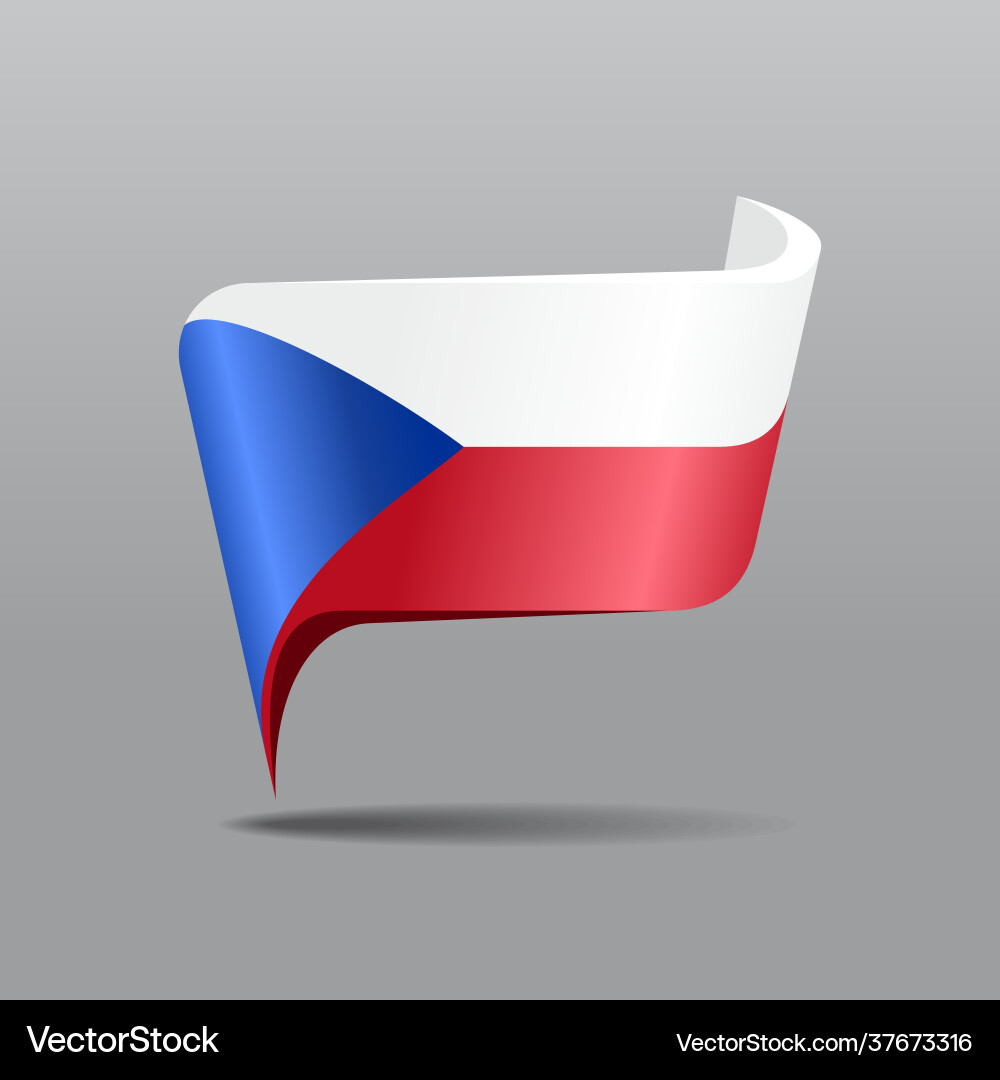 Czech Flag Pointer Map Layout Vector Image