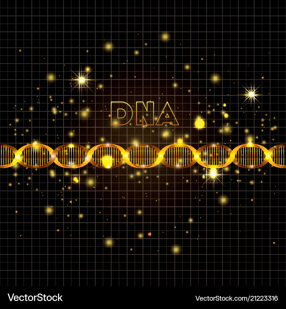 Dna-Molekül auf Linie goldenes Muster Dna-Molekül auf Linie goldenes Muster vektorbild
