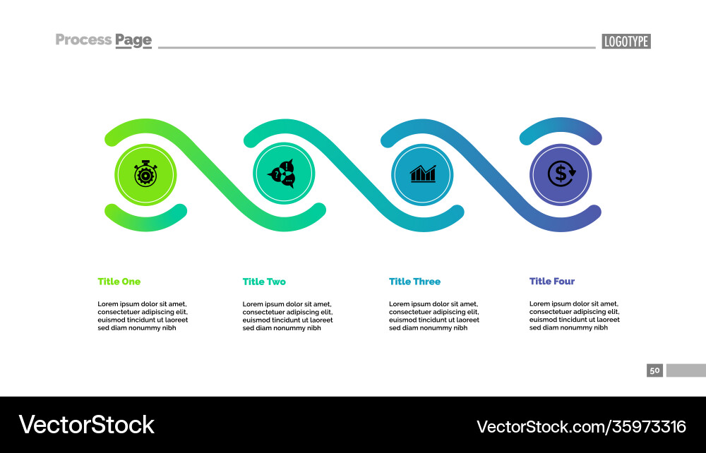 Four elements process chart template vector image
