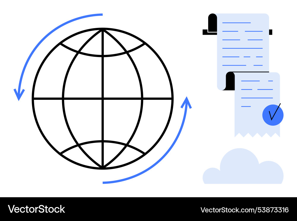 Global data sharing and document verification Global data sharing and document verification vector image