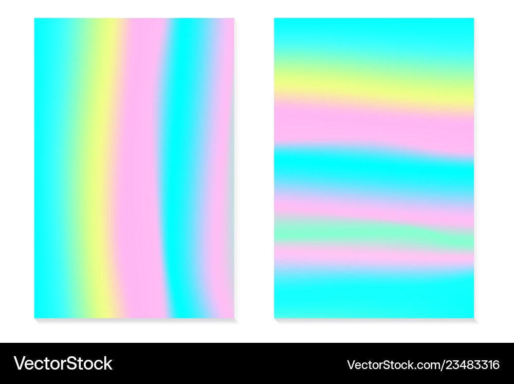 Gradient hologram backgrounds set of colorful Vector Image
