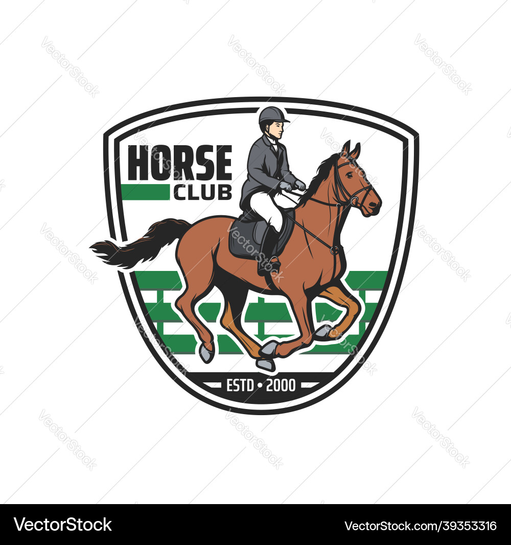 Horse club icon jockey equestrian arena Horse club icon jockey equestrian arena vector image