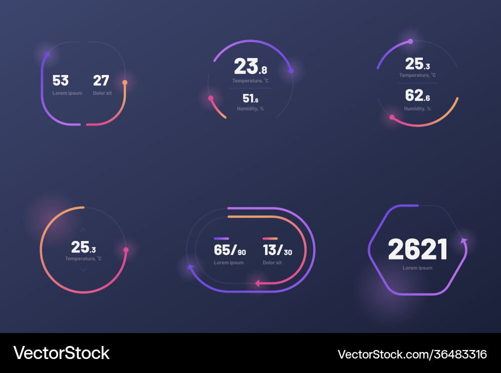 Indicator Template Collection Vector Image