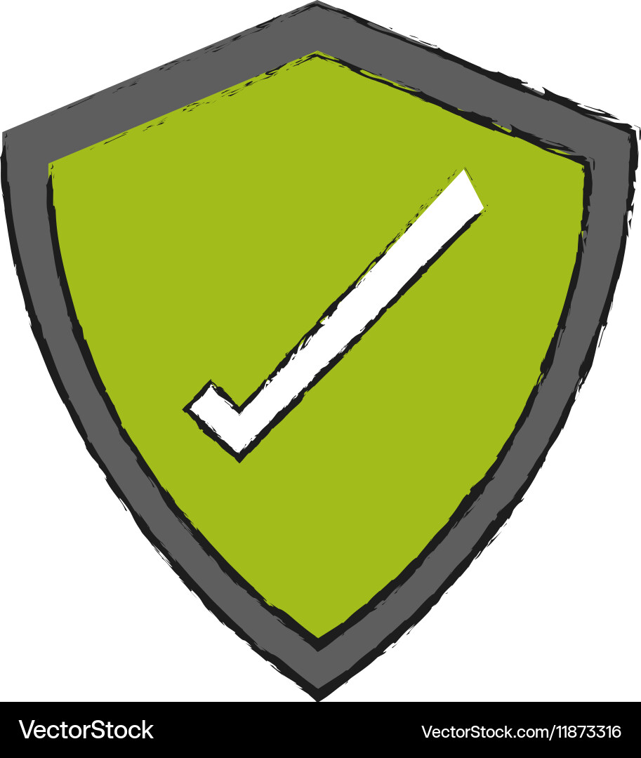 Isolated check mark inside shield design vector image