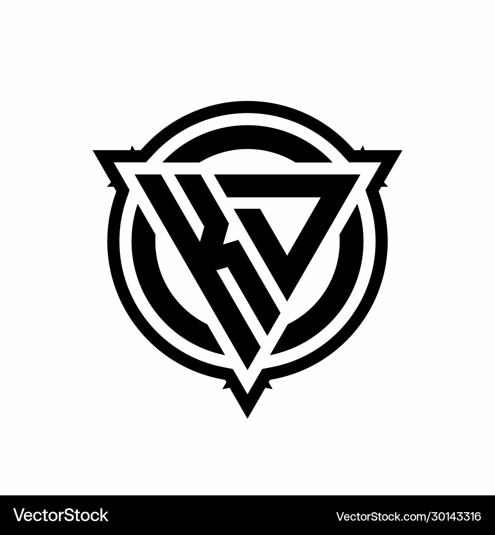 Kd logo with triangle shape and circle vector image