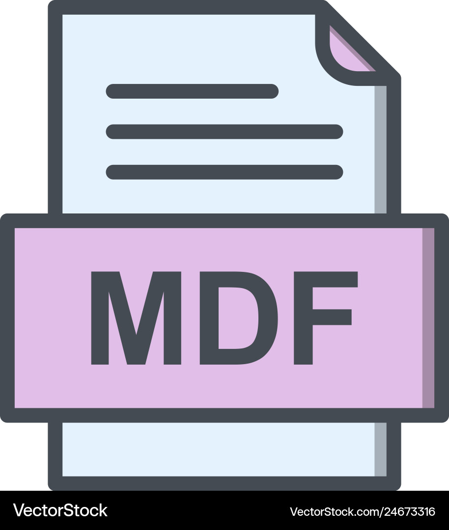 Mdf file document icon Vector Image