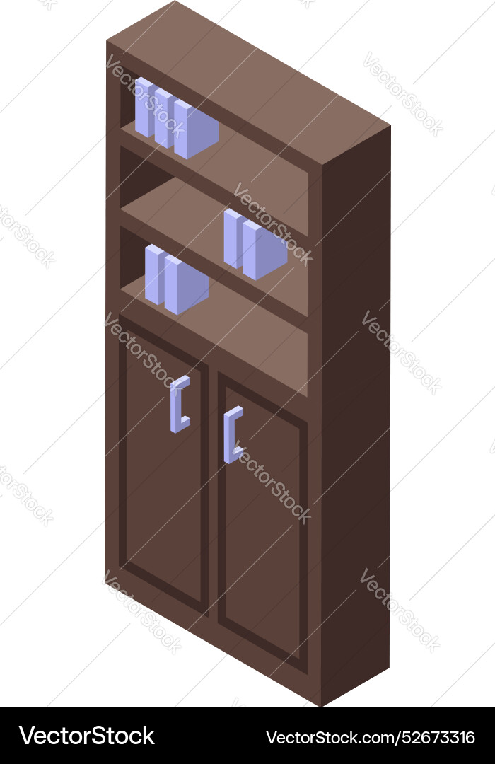 Modern bookshelf storing files in office space Modern bookshelf storing files in office space vector image