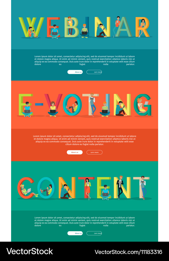 Set of abc internet concepts in flat design vector image