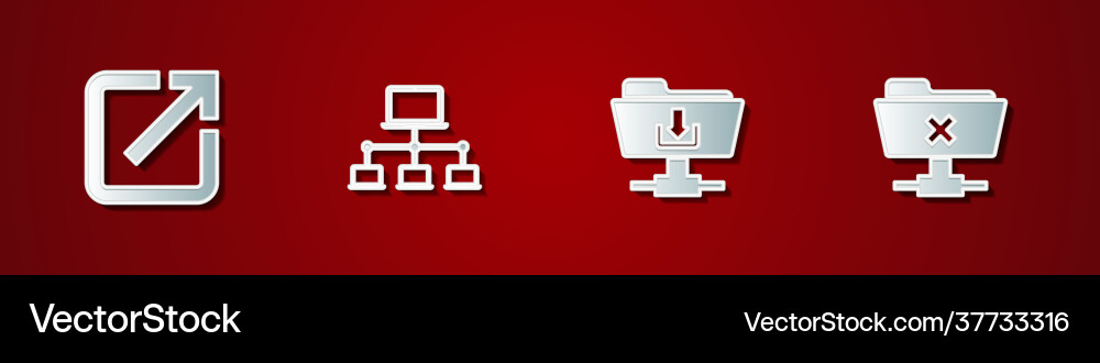 Set open in new window computer network ftp Vector Image