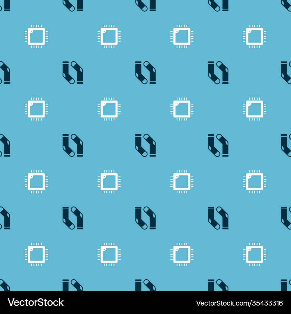 Set socks and processor with cpu on seamless Set socks and processor with cpu on seamless vector image