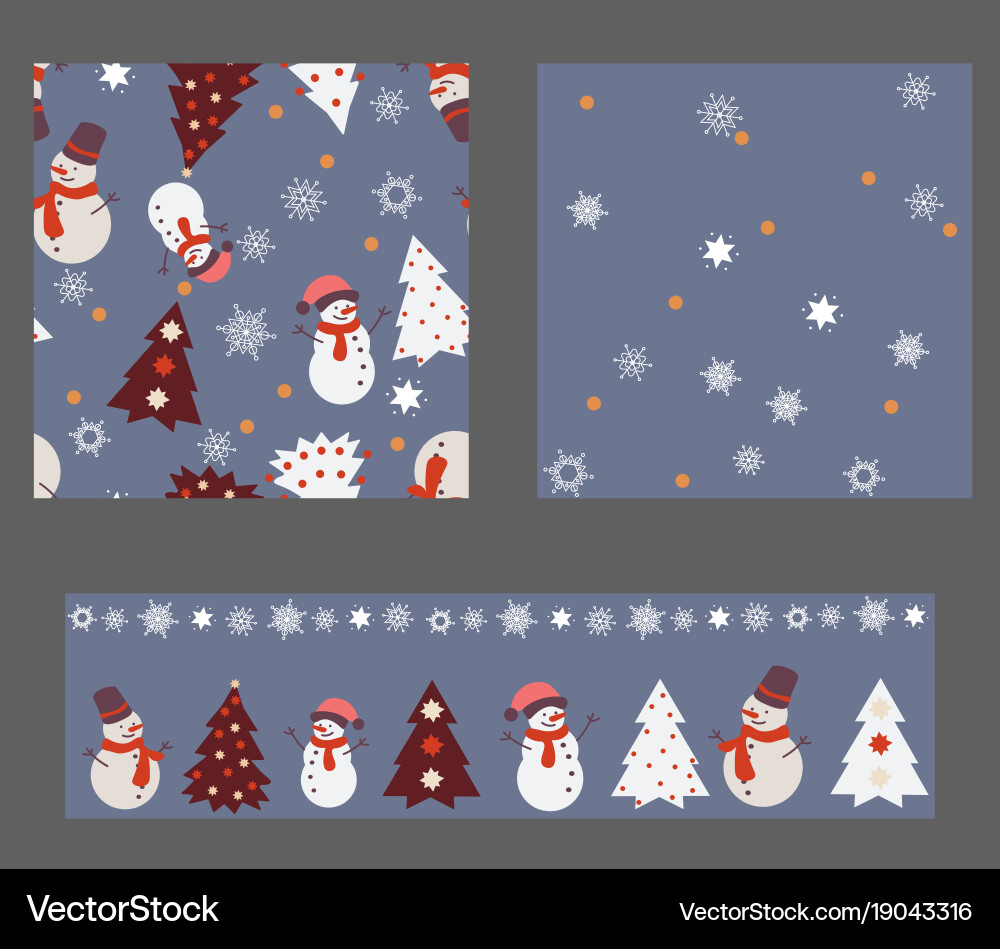 Set with 3 seamless patterns vector image