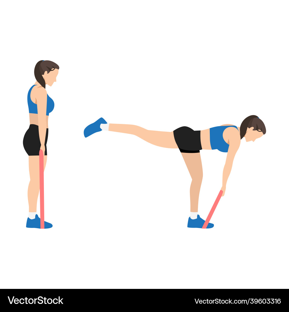 Single Leg Resistance Band Deadlift vektorbild