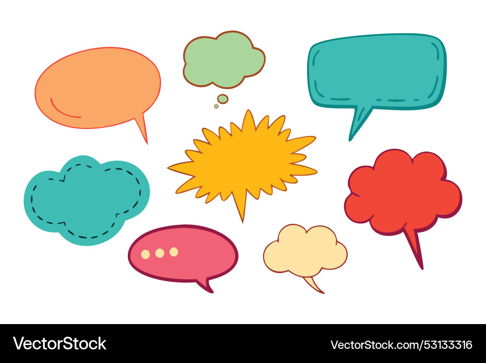 Speech bubble with line isolated flat set Speech bubble with line isolated flat set vector image