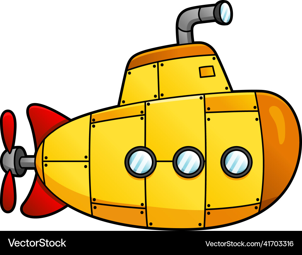 Submarine cartoon clipart colored Submarine cartoon clipart colored vector image