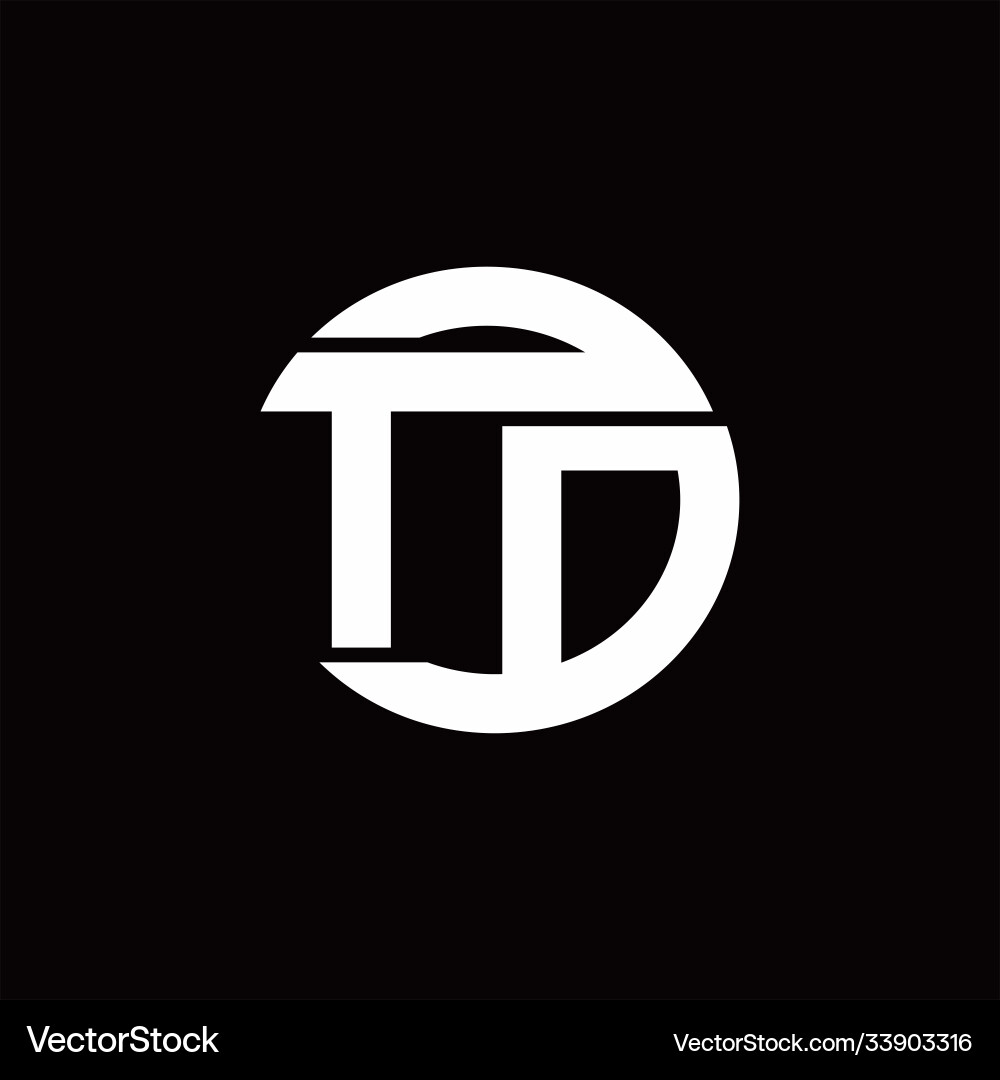 Td logo monogram with rounded line swipe design Td logo monogram with rounded line swipe design Vector Image