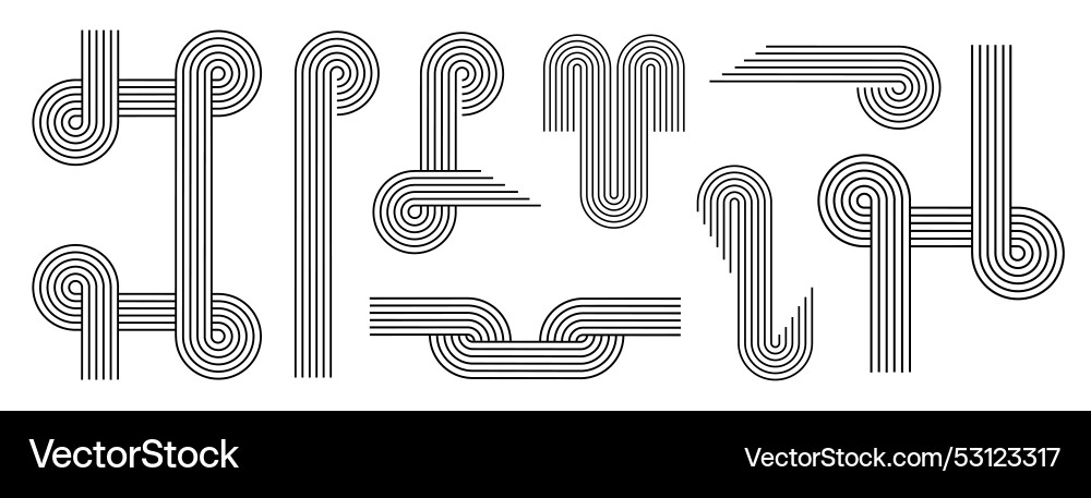 Boho zen style arch set minimal simple Vector Image