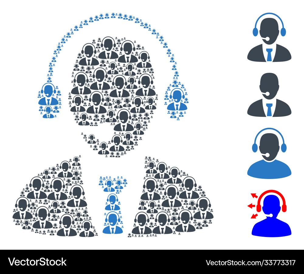 Call center director recursion mosaic self Call center director recursion mosaic self vector image