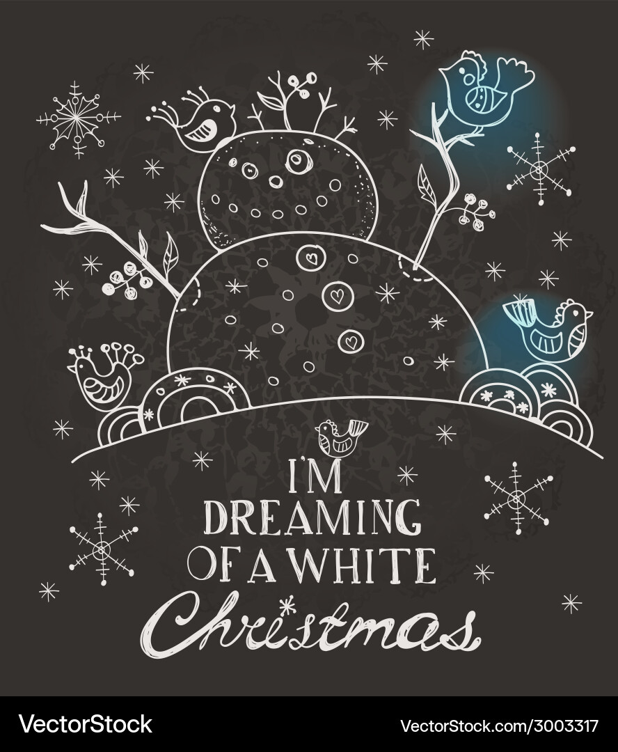 Christmas card for xmas design with hand drawn Vector Image