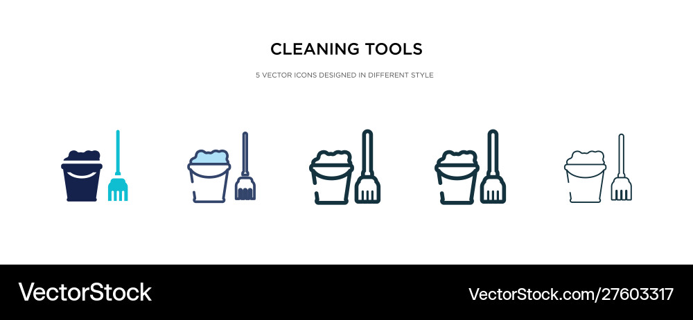 Cleaning tools icon in different style two Cleaning tools icon in different style two vector image