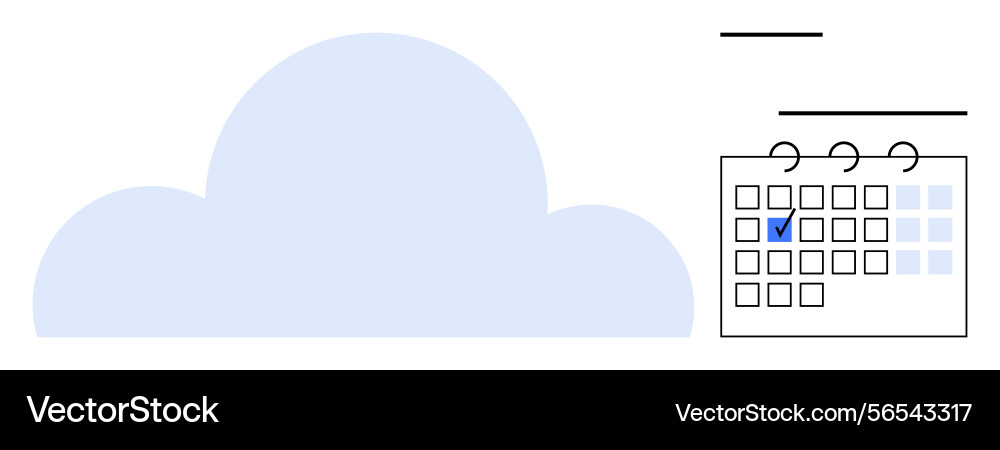 Cloud storage integration with calendar scheduling Cloud storage integration with calendar scheduling vector image
