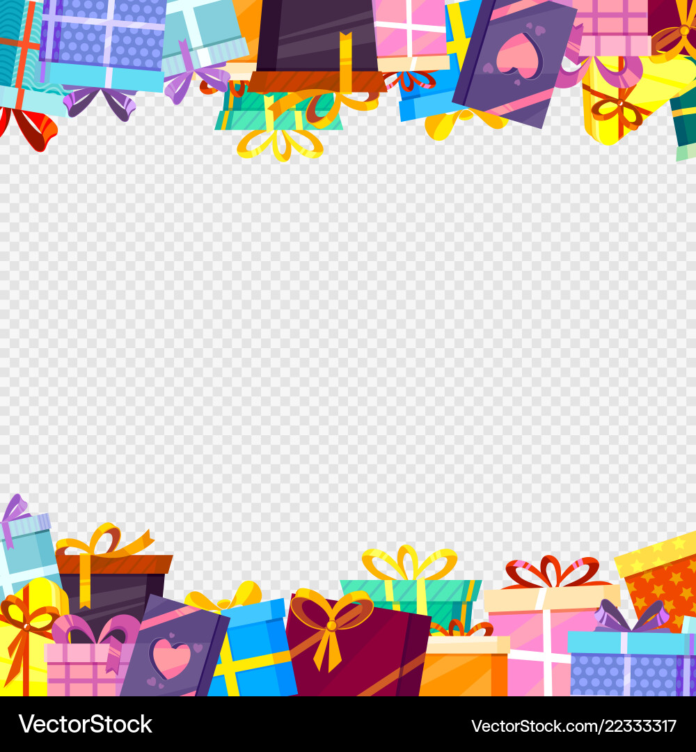 Colorful Gift Celebration Frame Vector Image