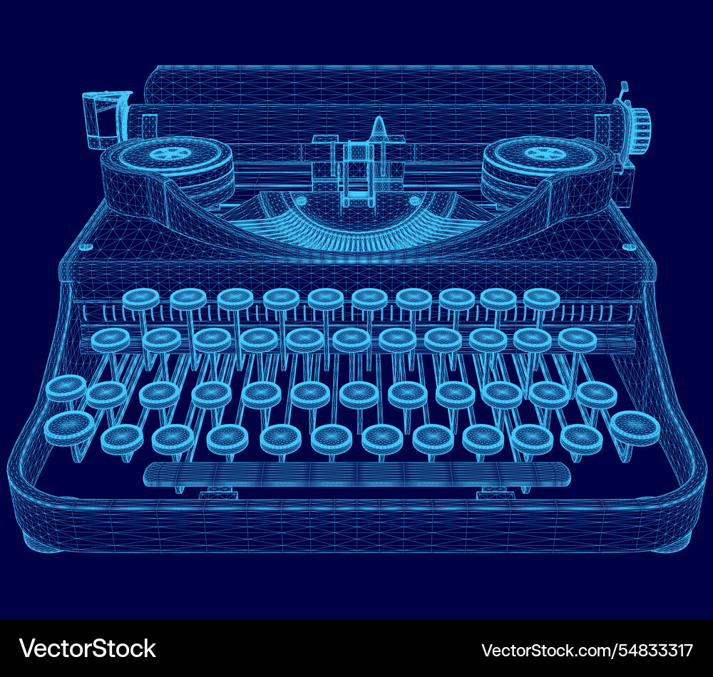 Digital of a typewriter with unique Vector Image