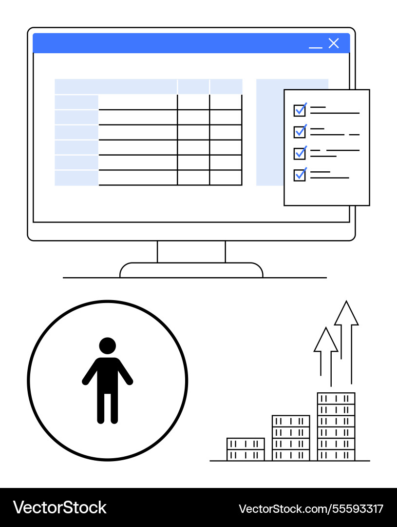 Digital task management with checklists and growth Vector Image