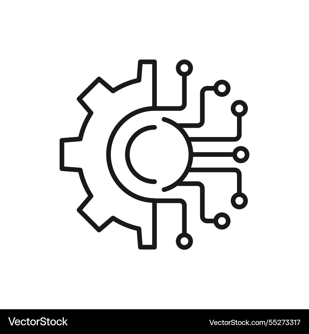 Digital transformation line icon linear style Vector Image