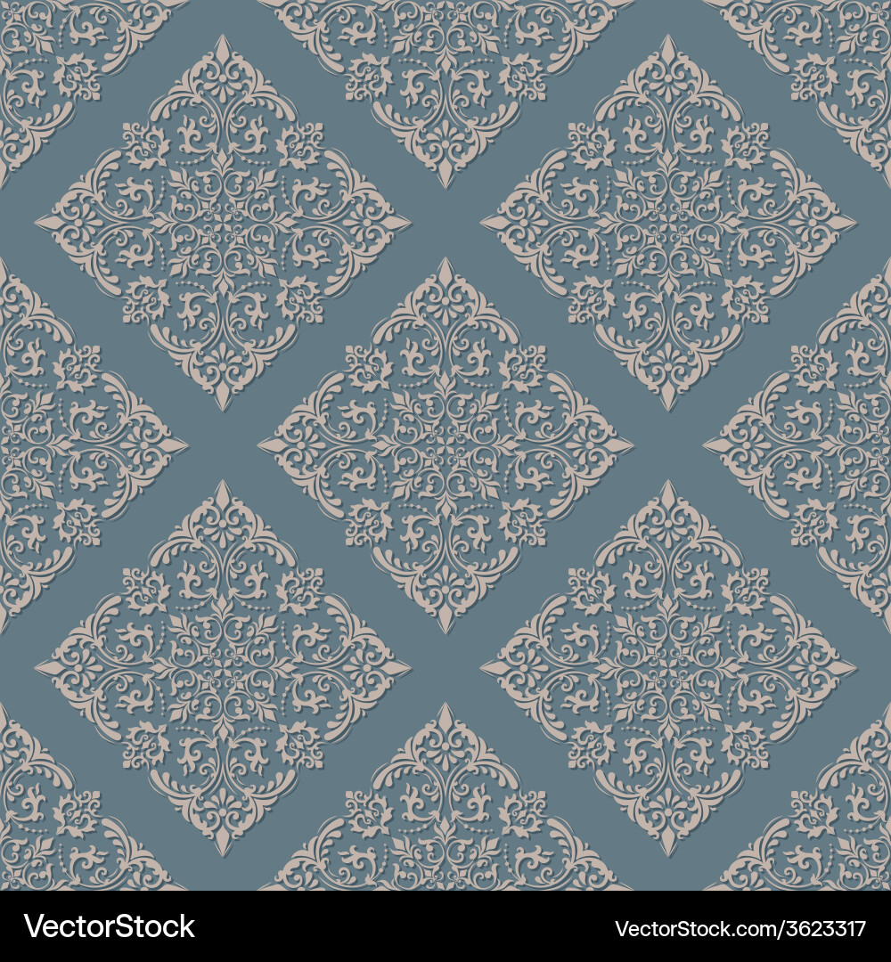 Elegant Damask Pattern Background Vector Image