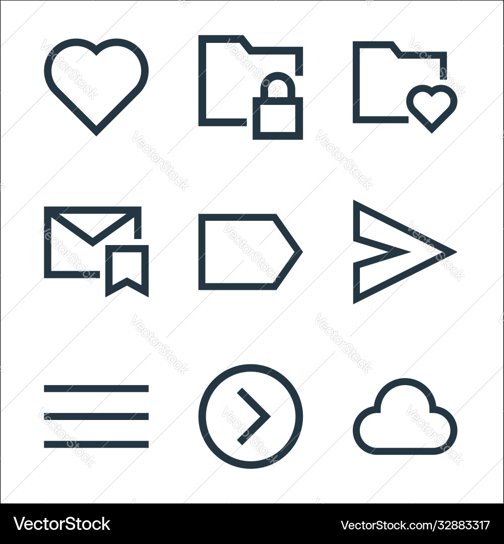 Email line icons linear set quality Email line icons linear set quality vector image
