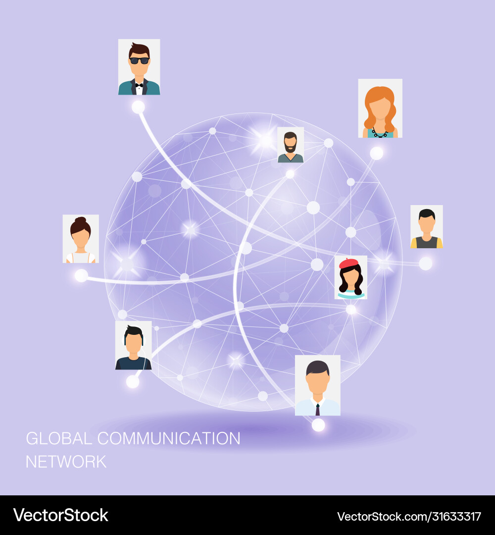 Global communication network flat design for web Global communication network flat design for web vector image